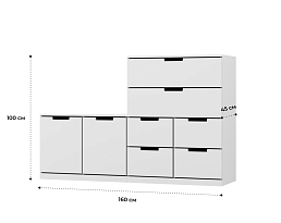 Изображение товара Комод Нордли 39 white ИКЕА (IKEA) на сайте adeta.ru